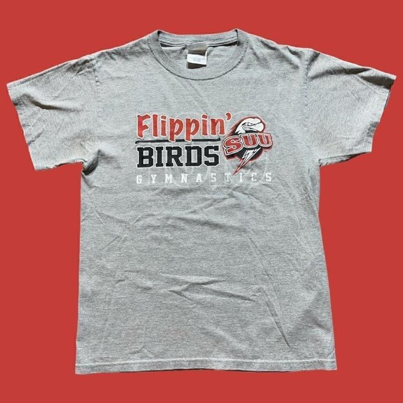 Y2k college t shirt FLIPPIN’ BIRDS - Picture 2 of 5